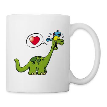 Niedliche Dinosaurier-Liebhaber - Tasse - Weiß - Rechts