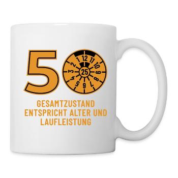 HU Dezember 2025 - 50 Jahre - Geburtstag Geschenk - Tasse - Weiß - Rechts