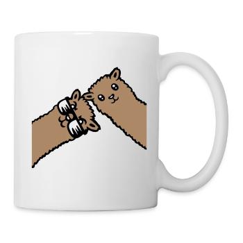 Deux Llamas Marron Alpaga Lunettes de Soleil Curious - Mug blanc - blanc - Droite