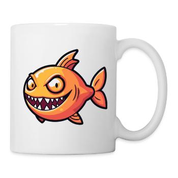 Piranha Poisson Halloween Zombie - Mug blanc - blanc - Droite