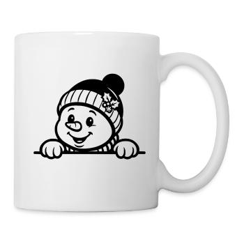 Niedliches Schneemann T Shirt Wintermotiv  - Tasse - Weiß - Rechts