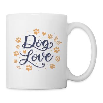 Chien Love Empreintes - Mug blanc - blanc - Droite