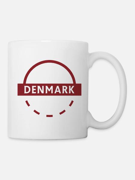 Dänemark, rundes Emblem - Tasse - Weiß