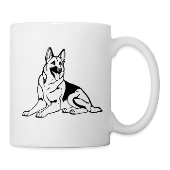 Schäferhund Hundeshirt Geschenk - Tasse - Weiß - Rechts