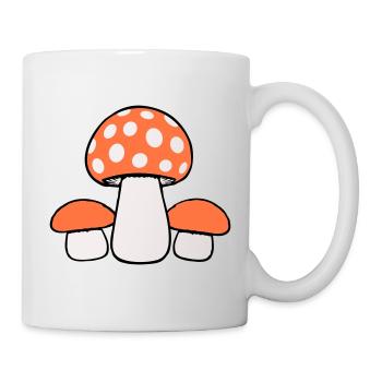 3 Pilze Drei Gruppe Gepunktet Familie Fungi Natur - Tasse - Weiß - Rechts