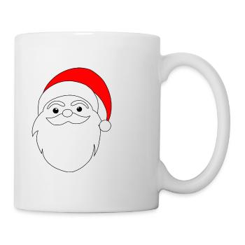 Weihnachtsmann Linienkunst - Tasse - Weiß - Rechts