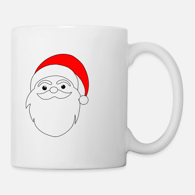 Dessin au trait du Père Noël - Mug blanc - blanc