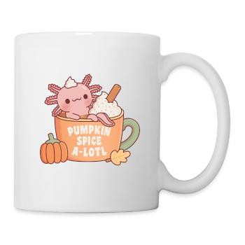 Cute Axolotl In Coffee Cup Pumpkin Spice A Lotl - Mug - white - Right