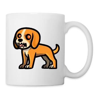 Beagle Hund Halloween Zombie - Tasse - Weiß - Rechts