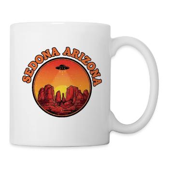 Sedona Arizona UFO Sunset - Mug - white - Right