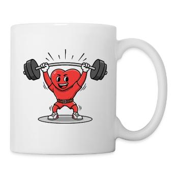 Poids d’haltérophilie fort Conception de dessin animé - Mug blanc - blanc - Droite