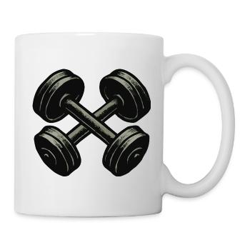 Motif de puissance d’haltères croisés - Mug blanc - blanc - Droite
