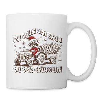 J’apporte l’arbre – Tracteur de Noël amusant - Mug blanc - blanc - Droite