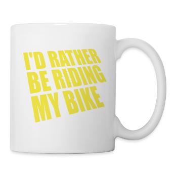 Cyclisme Je préfère rouler sur mon vélo jaune - Mug blanc - blanc - Droite