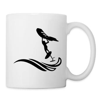 Wingfoiler on wave - Mug - white - Right