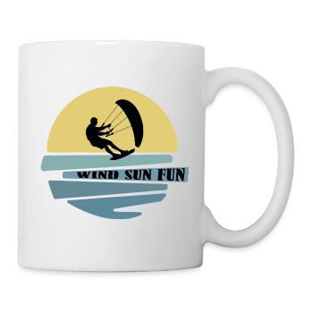 Wind Sonne Fun Kitesurfer - Tasse - Weiß - Rechts