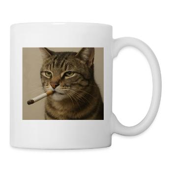 Rauchende Katze Generation Z Meme Katze raucht - Tasse - Weiß - Rechts
