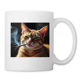 Rauchende Katze Generation Z Meme Katze raucht - Tasse - Weiß - Rechts