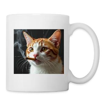 Rauchende Katze Generation Z Meme Katze raucht - Tasse - Weiß - Rechts