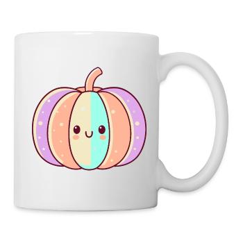 Striped kawaii pastel pumpkin - Mug - white - Right