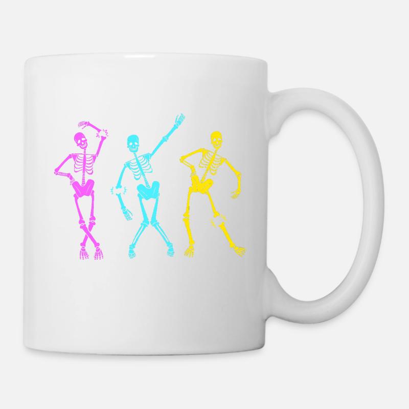 Fracture du bras Fracture osseuse du squelette d’Halloween - Mug blanc - blanc