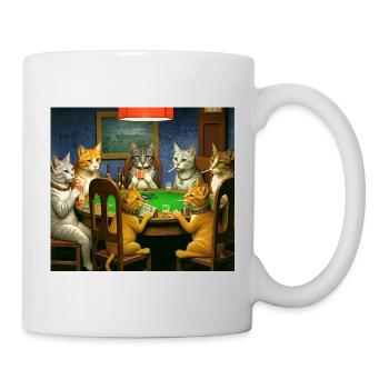 Cats Smoking Cigarettes Memes Cats Playing Poke - Mug - white - Right