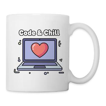 Code & Chill Herz Laptop - Tasse - Weiß - Rechts