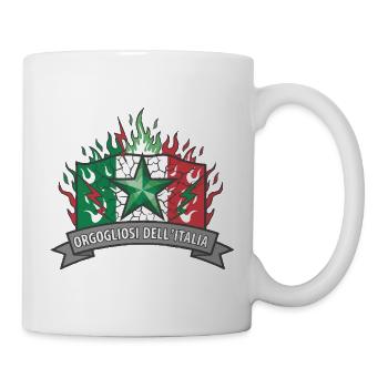 Fierté italienne avec étoile de flamme - Mug blanc - blanc - Droite