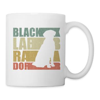 Retro Black Labrador - Dog Lover Gift  - Mug - white - Right