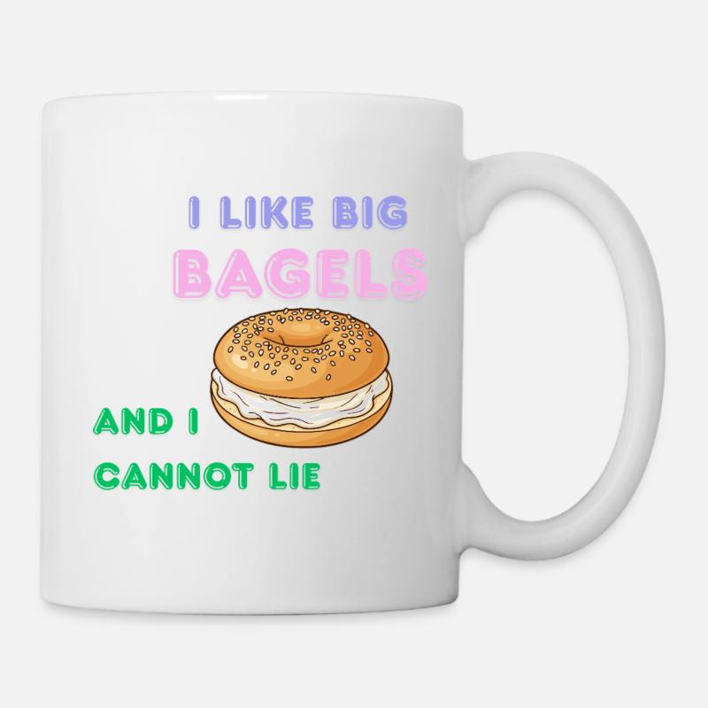 Big Bagels Funny Breakfast Shirt - Tasse - Weiß