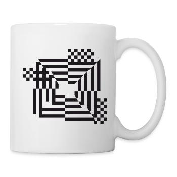 Labyrinth Gitter Monochrom - Tasse - Weiß - Rechts