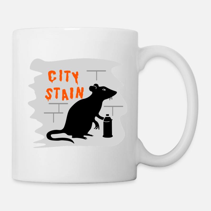City Stain – graffiti de rat - Mug blanc - blanc