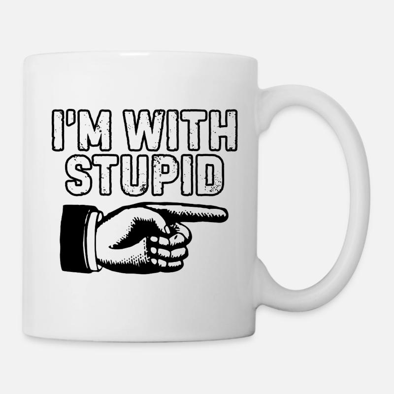 Im With Stupid Pointing Graphic - Mug - white