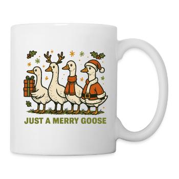 Weihnachten ist nur ein fröhlicher Gänse-Feiertagsspaß - Tasse - Weiß - Rechts