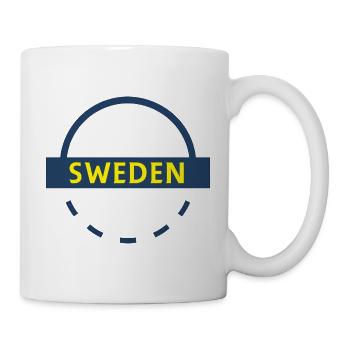 Sweden Banner Emblem Blue Yellow - Mug - white - Right