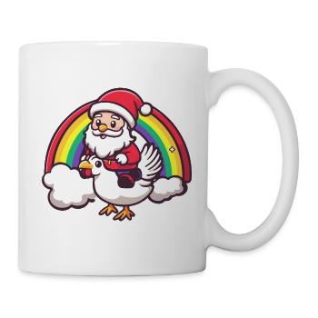 Huhn Weihnachtsmann Weihnachten - Tasse - Weiß - Rechts