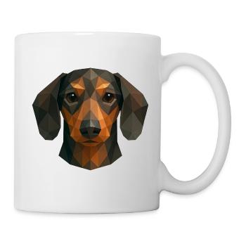 Teckel mignon – Polygon Dog Design - Mug blanc - blanc - Droite