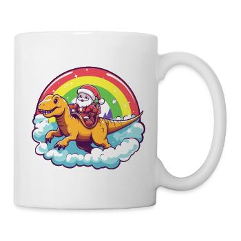 Dinosaure T-Rex Père Noël - Mug blanc - blanc - Droite