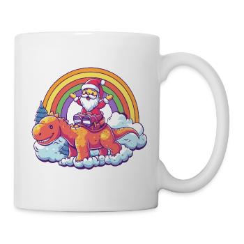 Dinosaurier brontosaurus Weihnachtsmann - Tasse - Weiß - Rechts