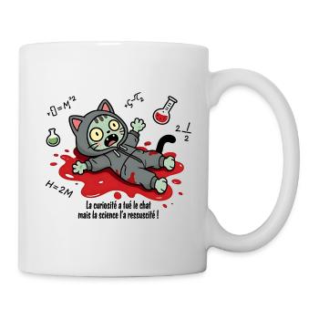 La curiosité a tué le chat, la science... - Mug blanc - blanc - Droite