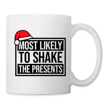 Le plus susceptible de secouer les cadeaux Noël Fun - Mug blanc - blanc - Droite