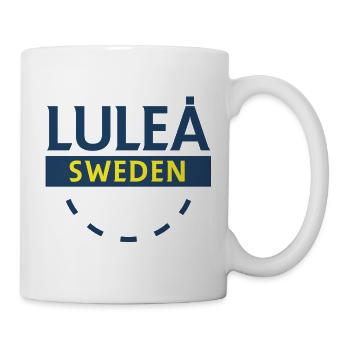 Luleå Sweden Skyline Text in Blågult - Mug - white - Right