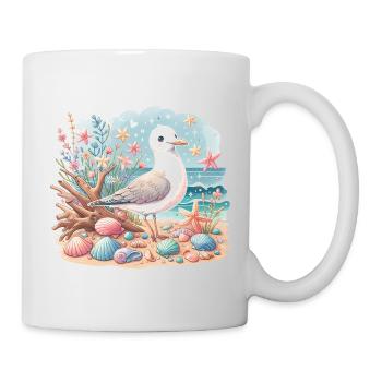 Seagull Beach Coquillages Côte Maritime - Mug blanc - blanc - Droite