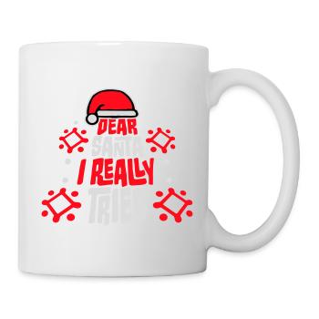 Cher Père Noël, j’ai vraiment essayé l’humour de Noël drôle - Mug blanc - blanc - Droite