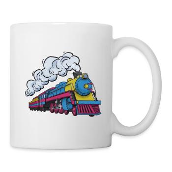 Dampflokomotive Farbexplosion - Tasse - Weiß - Rechts