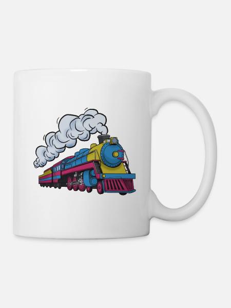 Dampflokomotive Farbexplosion - Tasse - Weiß