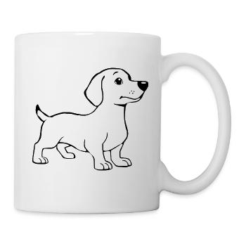 T-shirt chien teckel cadeau - Mug blanc - blanc - Droite