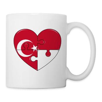 Conception du puzzle du drapeau Turquie-Indonésie. - Mug blanc - blanc - Droite
