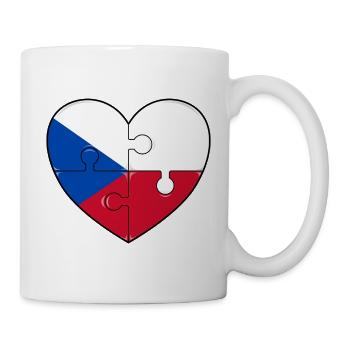 Tschechien Flagge Herz Puzzle  - Tasse - Weiß - Rechts