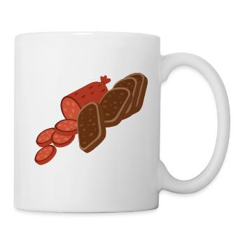 Salami Brot Cartoon - Tasse - Weiß - Rechts
